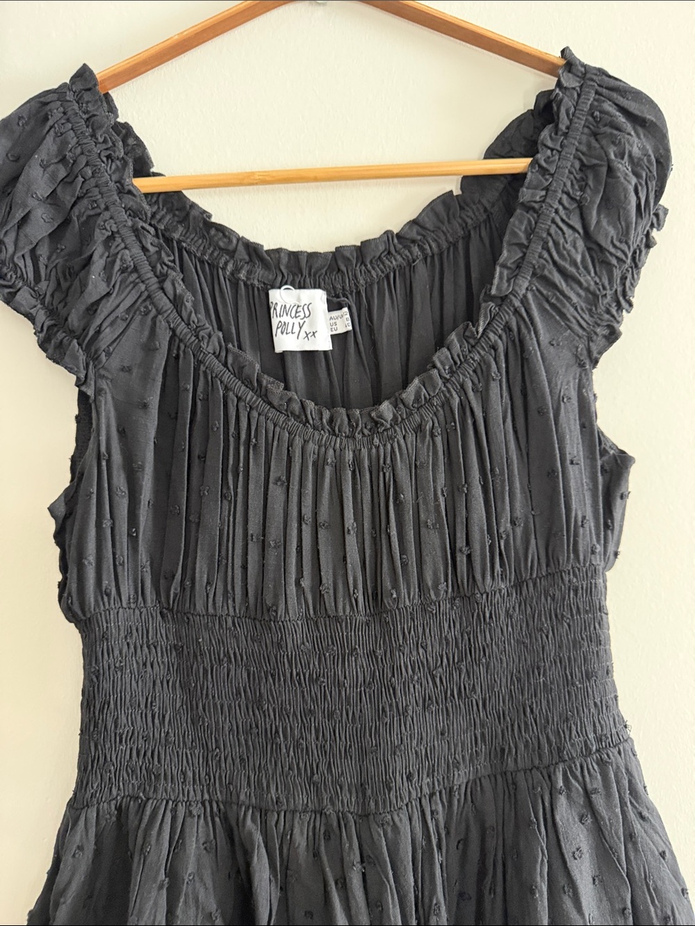 Princess Polly Black Ruffled Romper - Picture 3 of 4